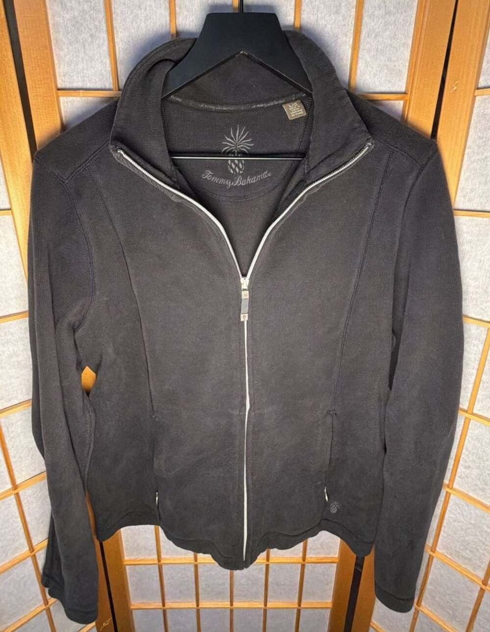 Tommy Bahama Full Zip Fleece Jacket Size L Black